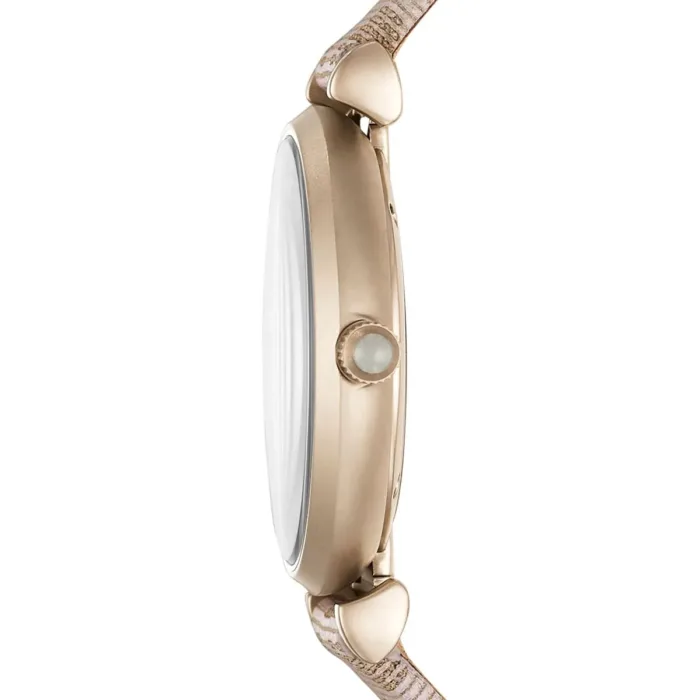 Emporio Armani Analog Grey Dial Pink Leather Strap Watch For Women - AR11126 - Image 6